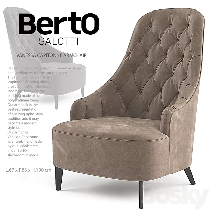 VANESSA CAPITONNÉ ARMCHAIR 3D Model