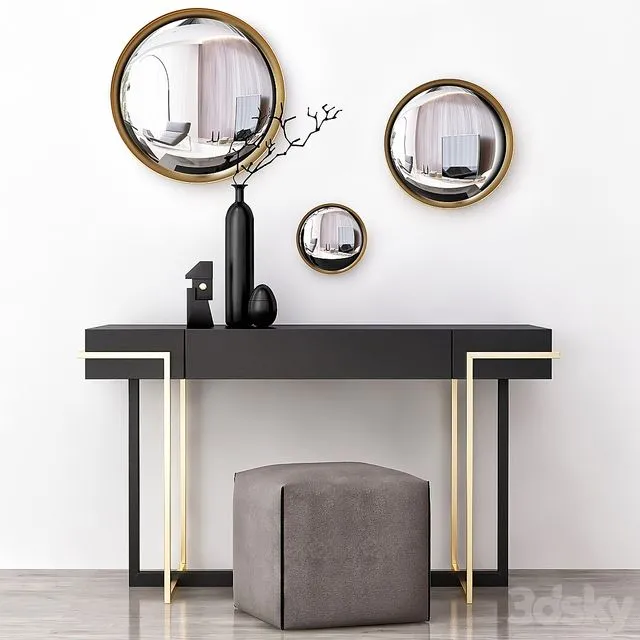 VANITY Toilet Table Low Poly 3D Model VANITY Toilet Table Low Poly 3D Model