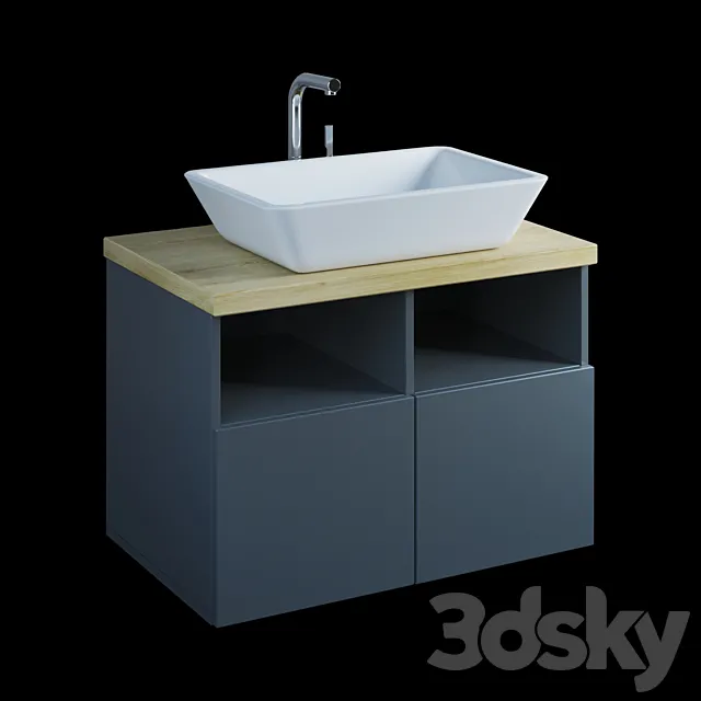 Vanity unit with high-tech washbasin 3DModel