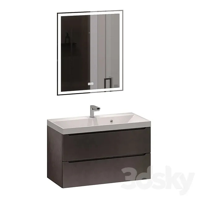 Vanity unit with washbasin Uperwood Tanos 90 cm 3D Model Vanity unit with washbasin Uperwood Tanos 90 cm 3D Model