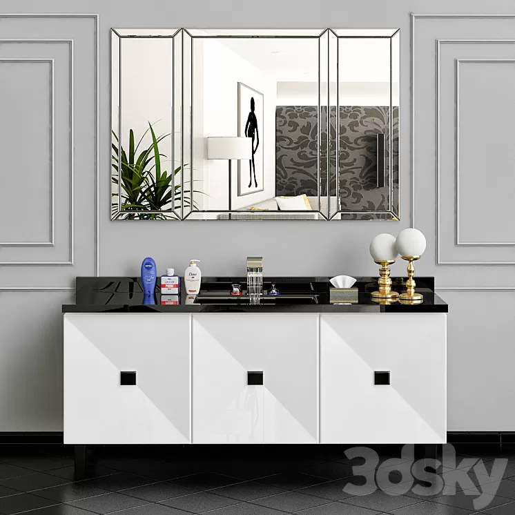 Vanity Units Jetset 3 Doors 3D Model Vanity Units Jetset 3 Doors 3D Model