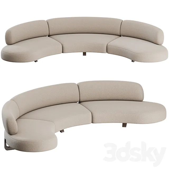 Vao 380 Curved Sofa by Paolo Castelli 3D Model Vao 380 Curved Sofa by Paolo Castelli 3D Model