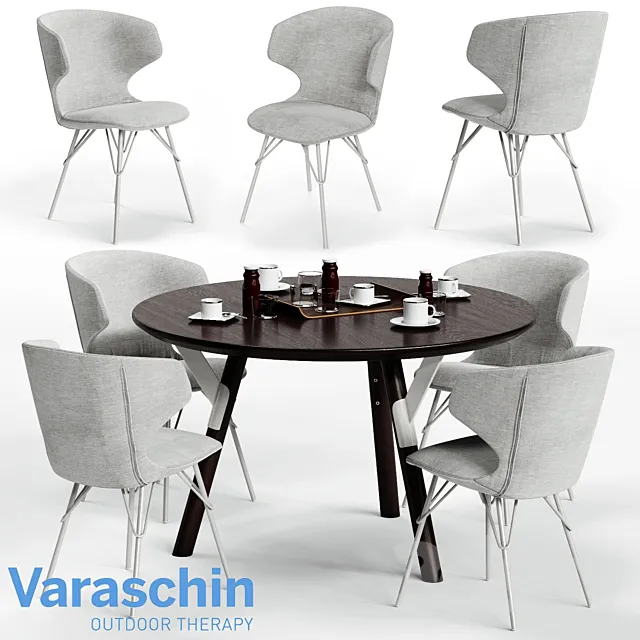 Varaschin KLOE Chair and LINK Table 3D Model