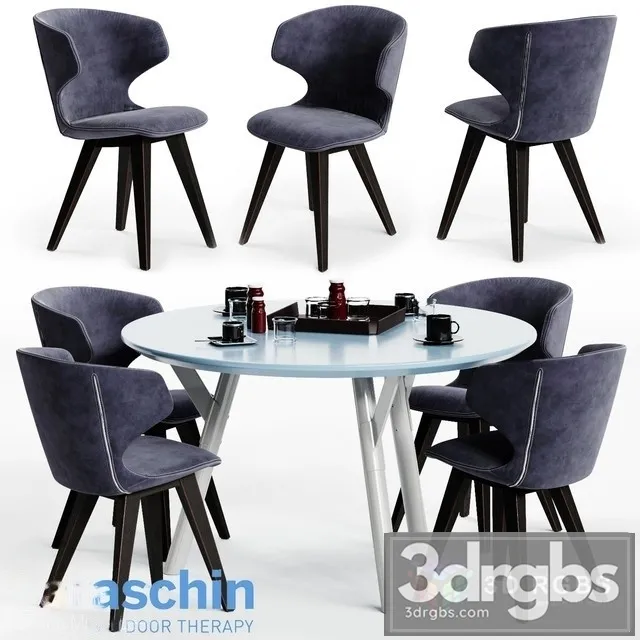 Varaschin Kloe Chair Link Table 02 3D Model Download