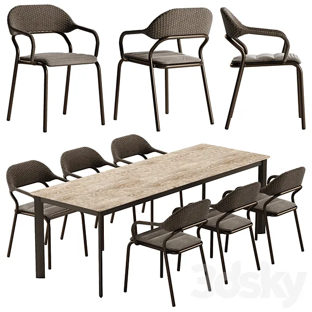 Varaschin noss chair system table set 3DModel