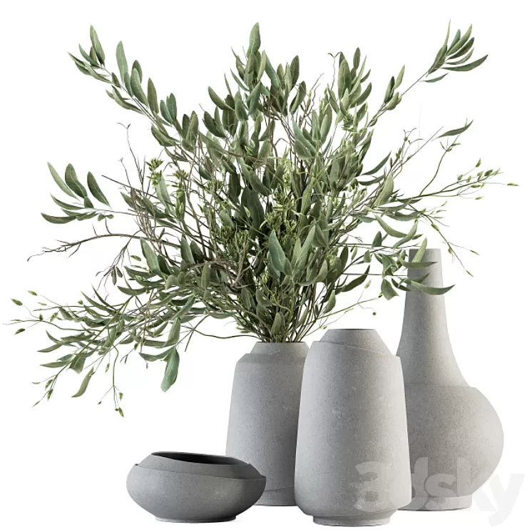Vase and Plant Decorative Set – Set 81 3D Model Vase and Plant Decorative Set – Set 81 3D Model