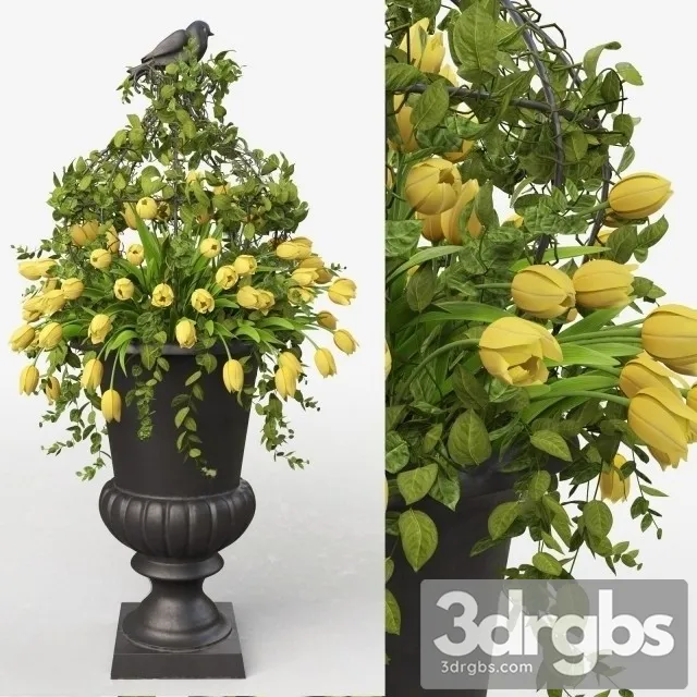 Vase Bouquet Tulips 3D Model Download Vase Bouquet Tulips 3D Model Download