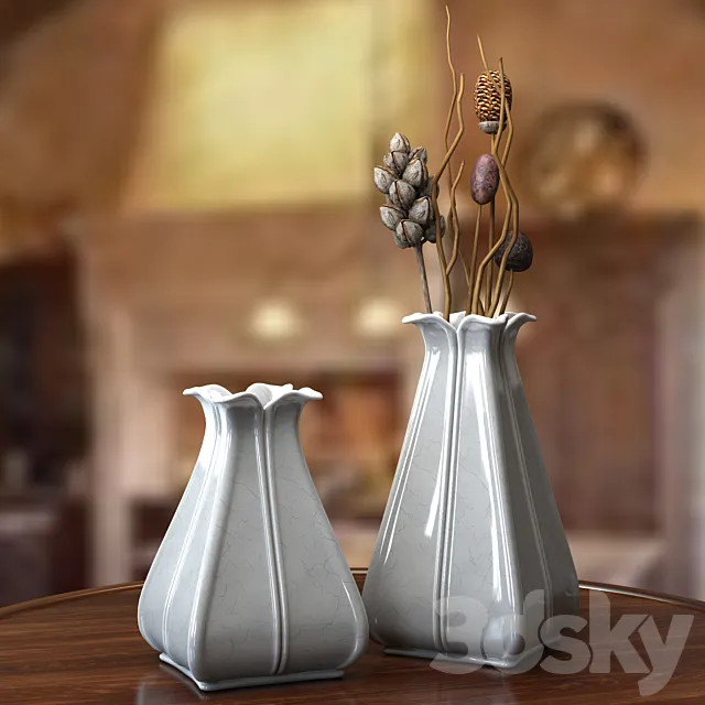 Vase gray with craquelure 3DModel