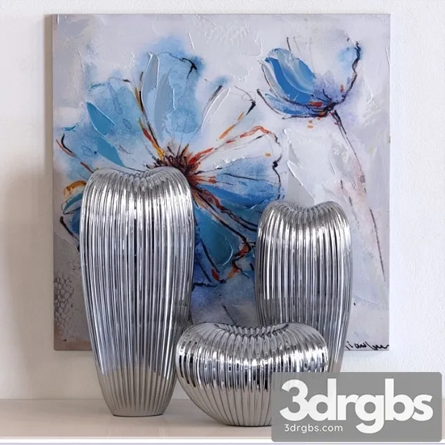 Vase Howard elliott ribbed ceramic vase 3D Model Download