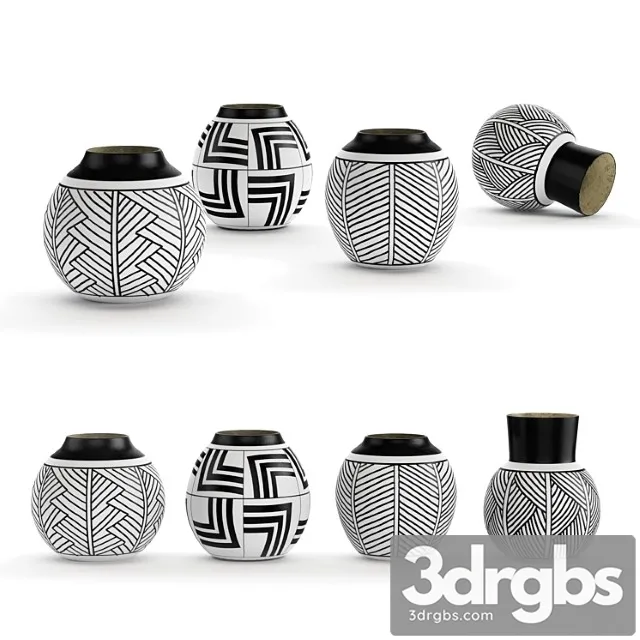 Vase Painted decor 3D Model Download