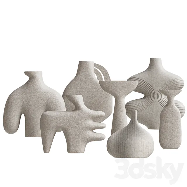 Vase set | Clay Canoe 3D Model