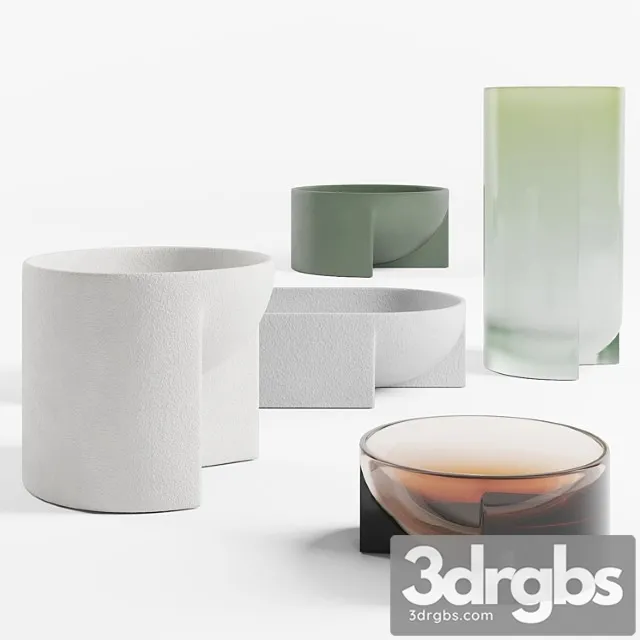 Vase Set of handmade bowls 3D Model Download