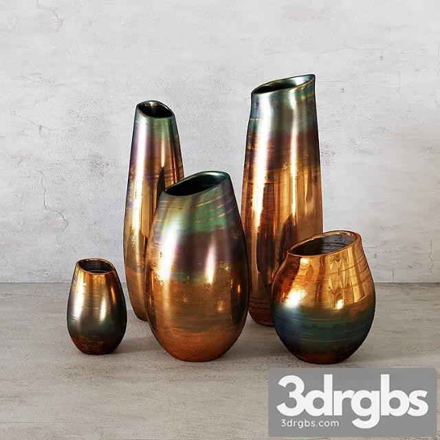 Vase West elm – luster curve vases 3D Model Download