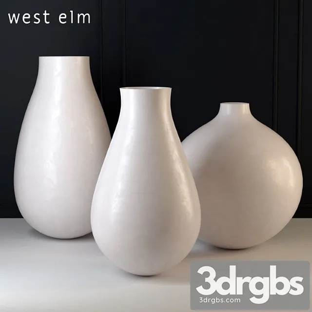 Vase West elm oversized pure white ceramic vases 3D Model Download