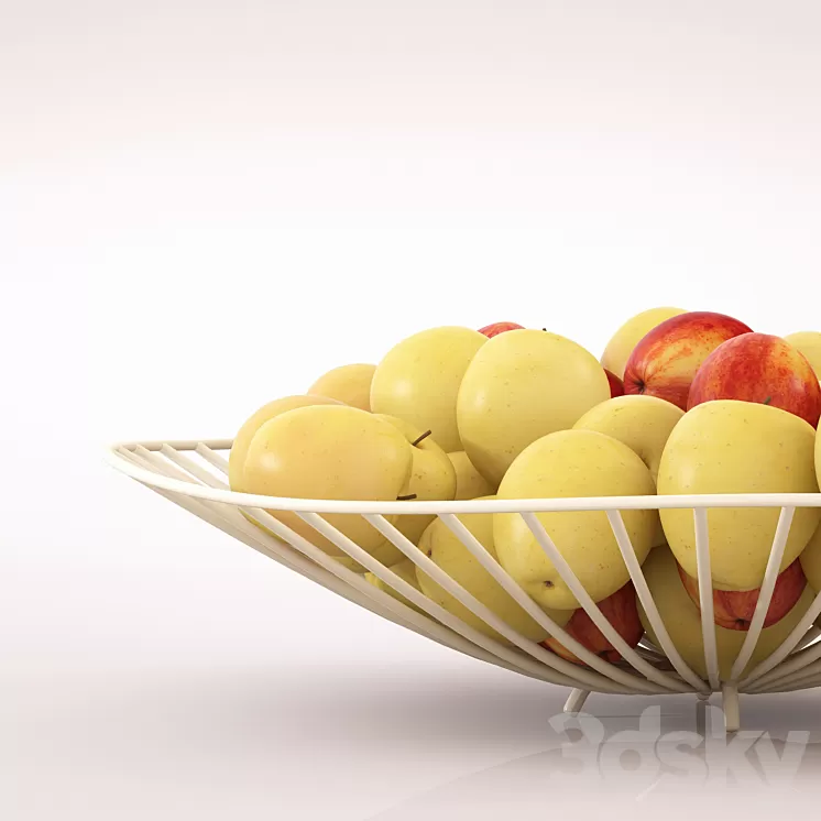 vase with apples 3D Model