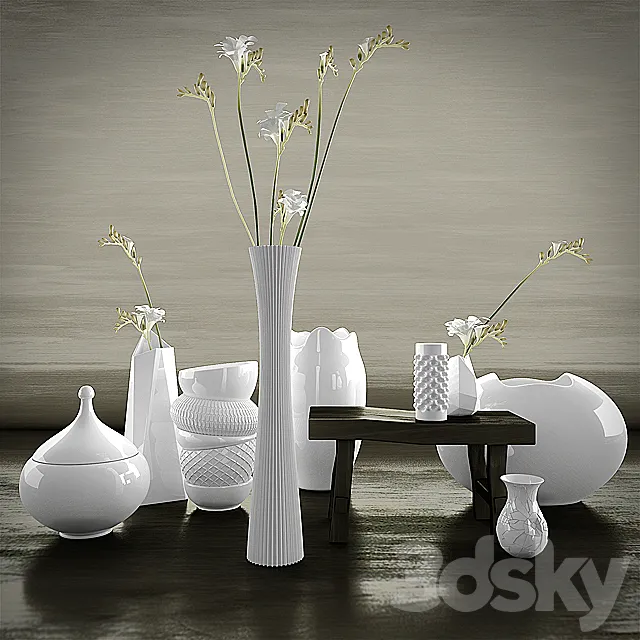 vase with flowers 3DModel