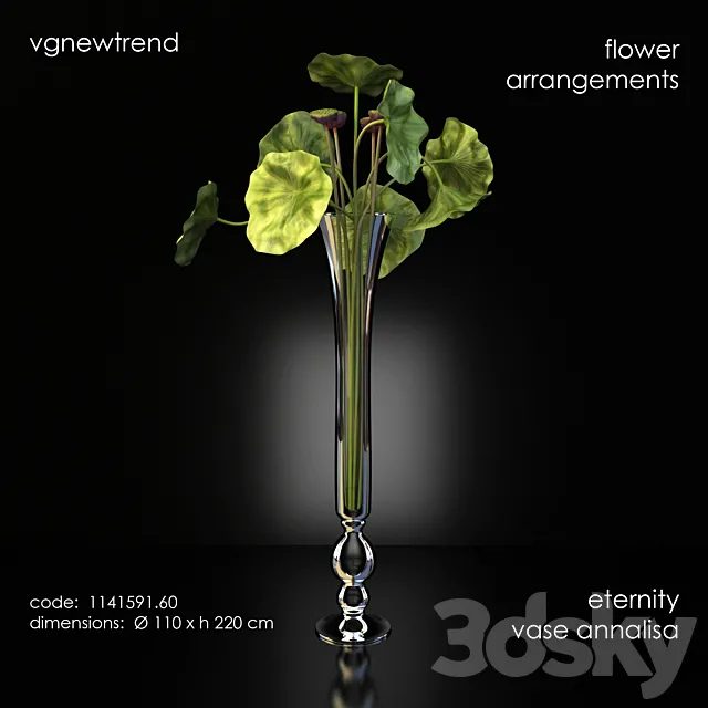 Vase with Lotus. vgnewtrend arrangement 3DModel Vase with Lotus. vgnewtrend arrangement 3DModel