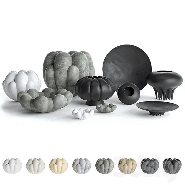 Vases 101 Copenhagen set 01 3D Model