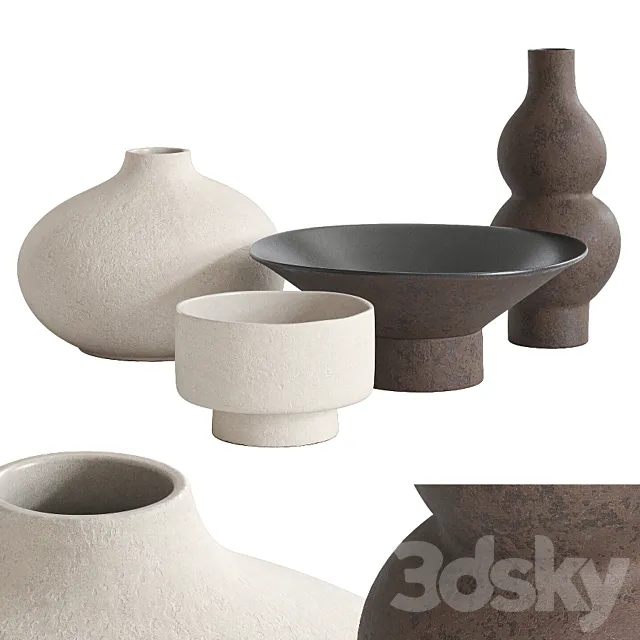 Vases and bowls H&M 3D Model