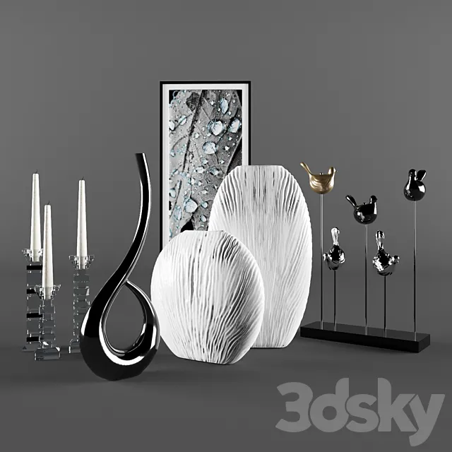 Vases decor set 3DModel