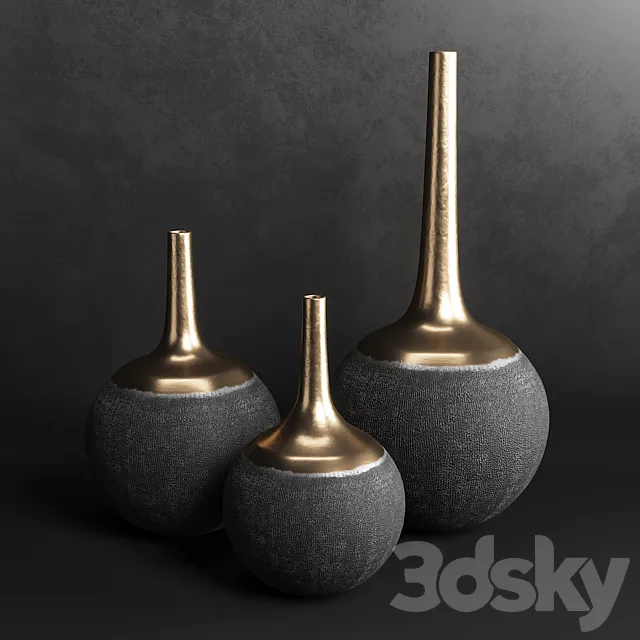 Vases set 2 3D Model