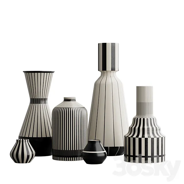 Vases set 3D Model