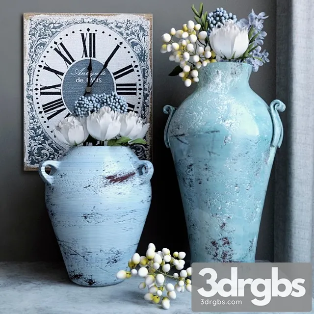 Vases With Flowers 2 3D Model Download