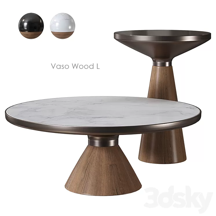 Vaso Wood L Coffee table from SKANDI FURNITURE 3D Model Free Download