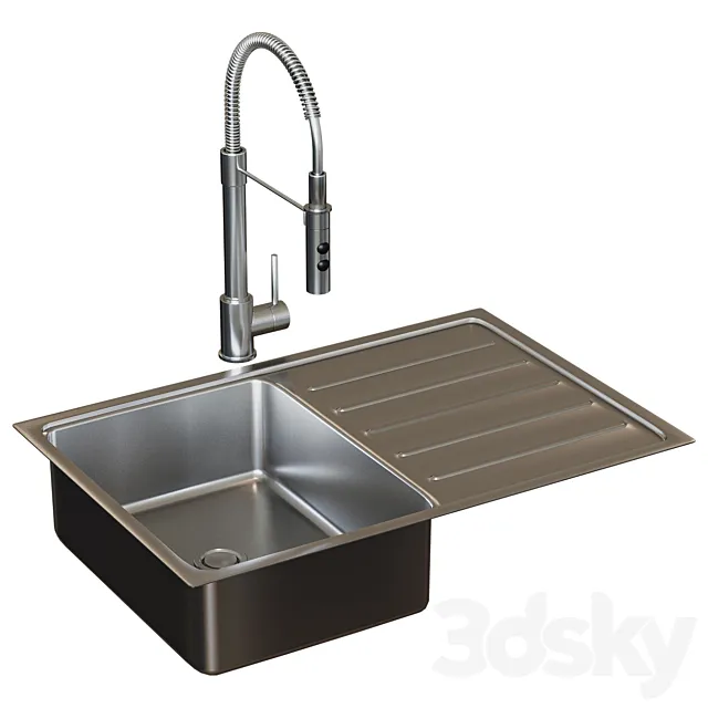 VATTUDALEN VATTUDALEN Single mortise sink with wing stainless steel69x47 cm 3D Model VATTUDALEN VATTUDALEN Single mortise sink with wing stainless steel69x47 cm 3D Model