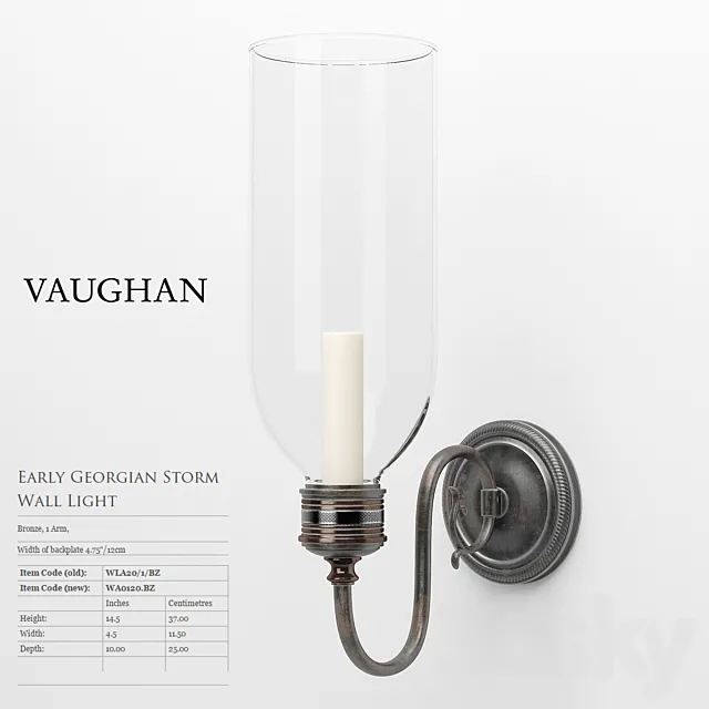 VAUGHAN – Early Georgian Storm Wall Light 3D Model VAUGHAN – Early Georgian Storm Wall Light 3D Model