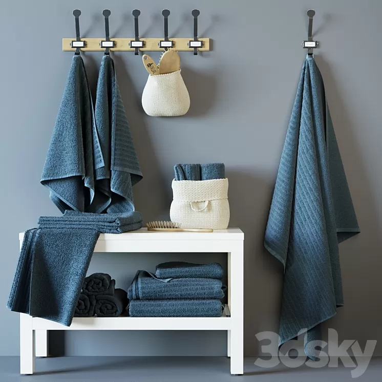 Vaughn (VÅGSJÖN) Bath towels 3D Model