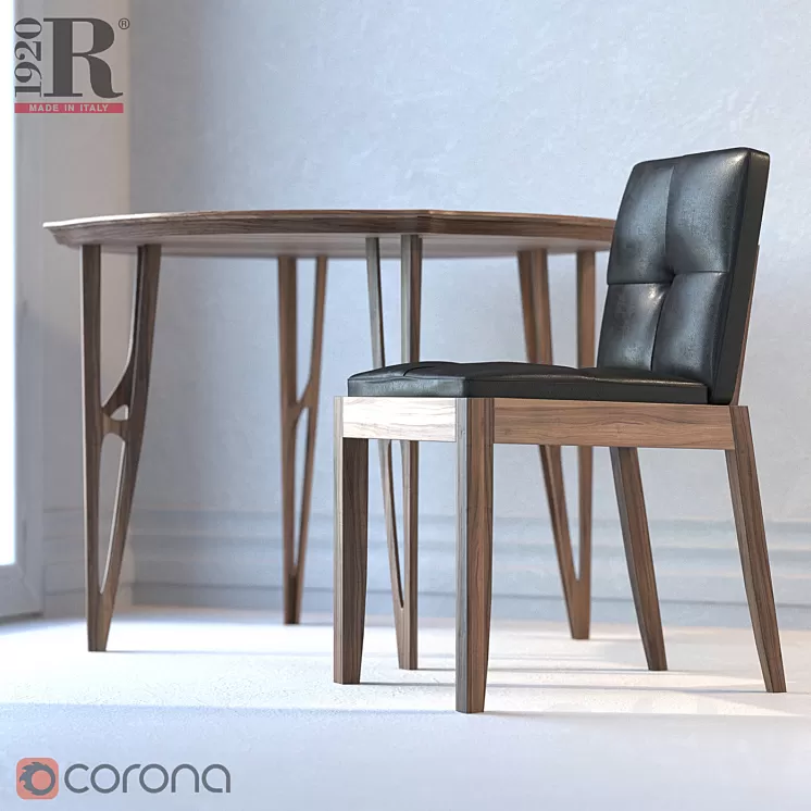 Vegan table. Bever sedia chair. Riva 1920 3D Model Vegan table. Bever sedia chair. Riva 1920 3D Model