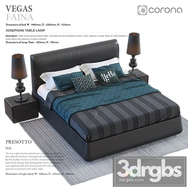 Vegas Faina Bed 3D Model Download