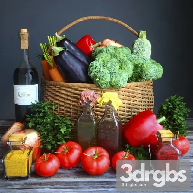 Vegetable Basket 3D Model Download