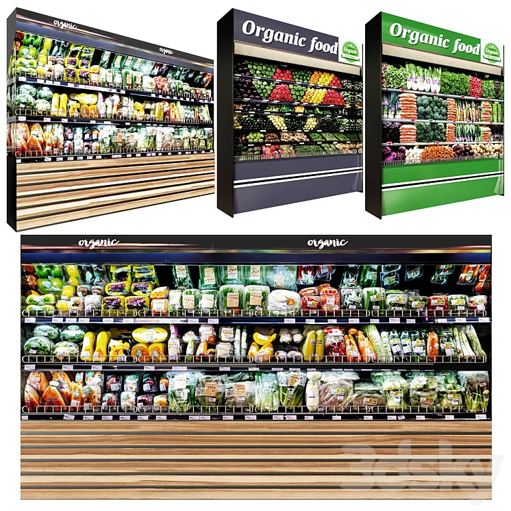 Vegetables fridge set 3D Model Free Download