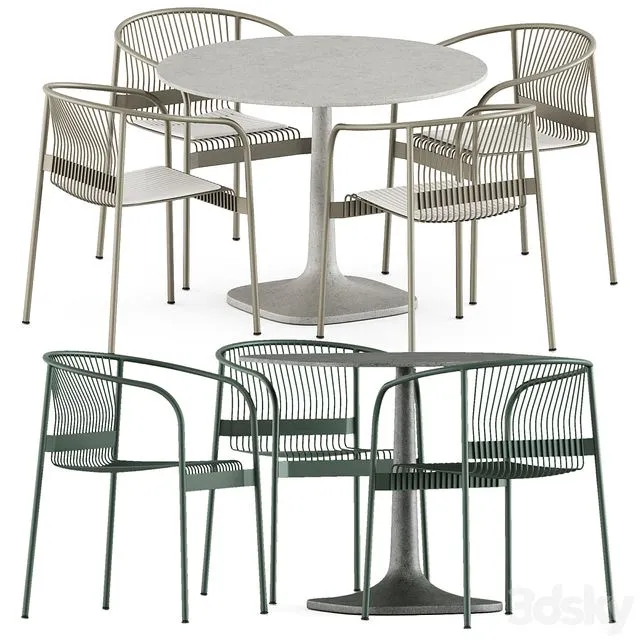 Velit chair by Plank and Fiore Outdoor table by Bebitalia 3D Model Velit chair by Plank and Fiore Outdoor table by Bebitalia 3D Model