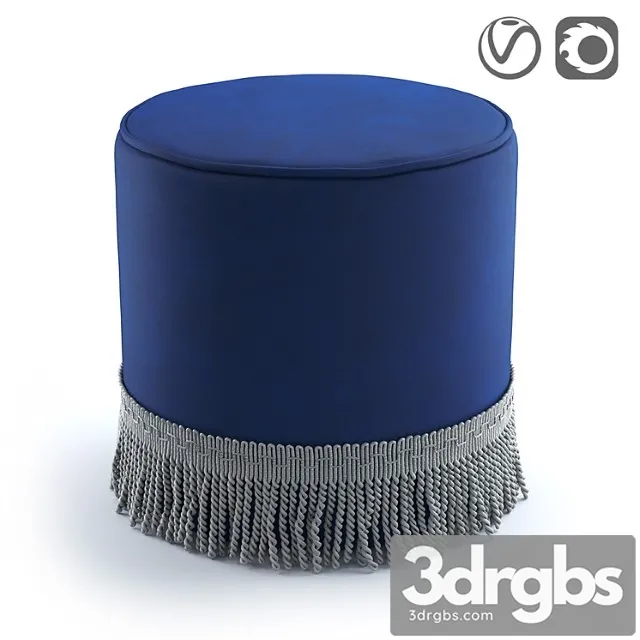 Velor pouf with fringe ramona Velor pouf with fringe ramona