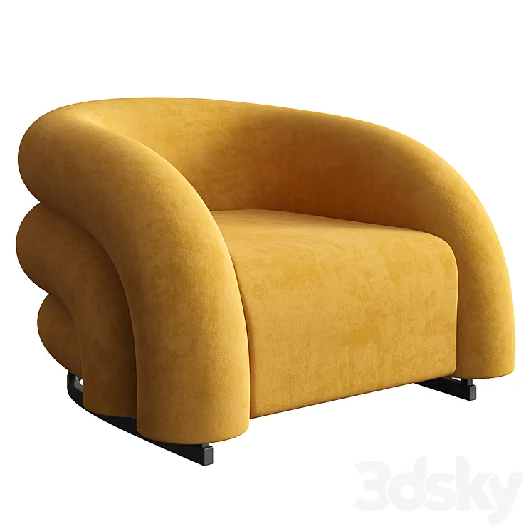 Velvet accent chair 3D Model Free Download
