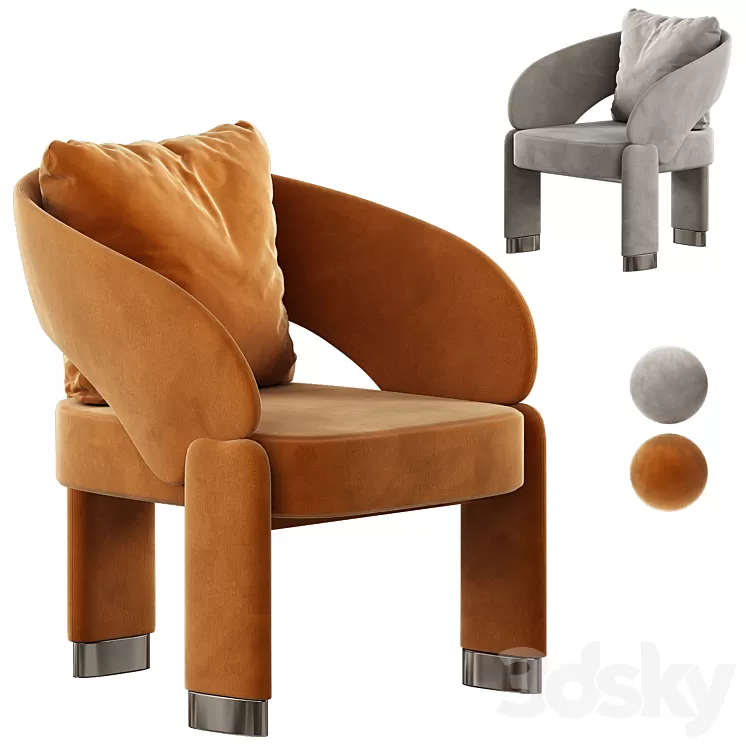 Velvet Chair 3D Model Free Download