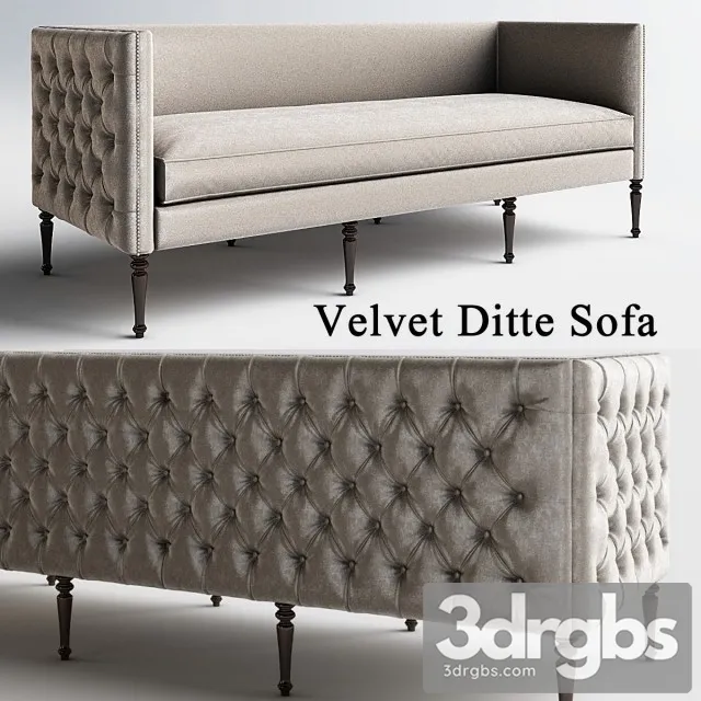 Velvet Ditte Sofa 01 3D Model Download