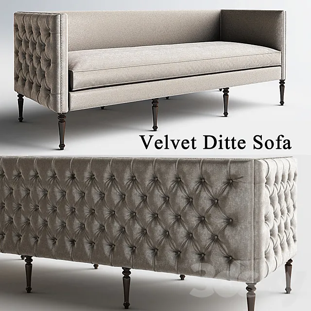 Velvet Ditte Sofa_Emerald sofa 3DModel Velvet Ditte Sofa_Emerald sofa 3DModel