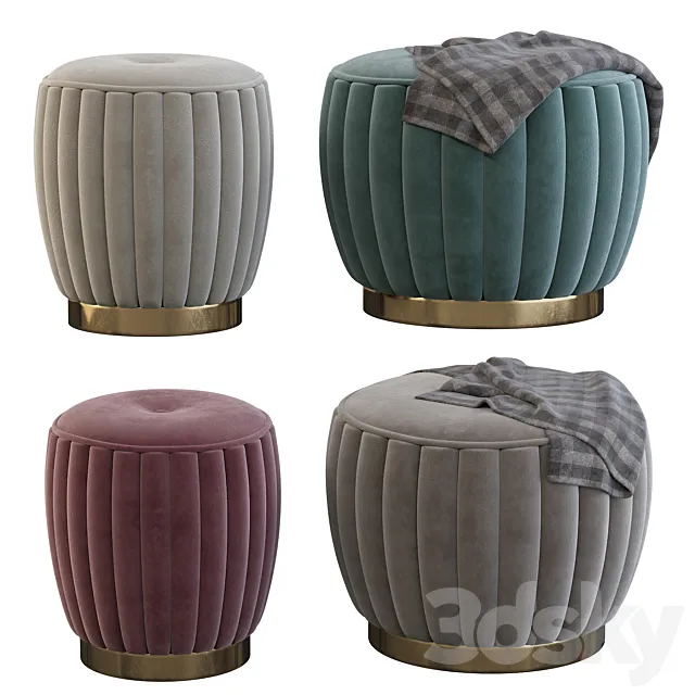 Velvet pouf 3DModel Velvet pouf 3DModel