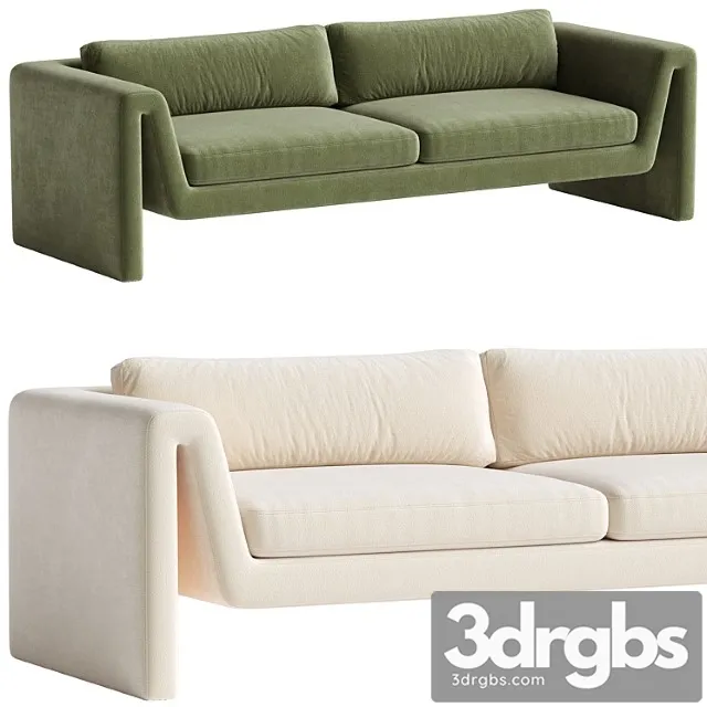 Velvet Sofa Mika 3D Model Download