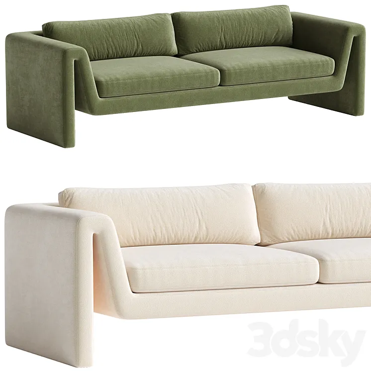 Velvet sofa Mika 3D Model Free Download