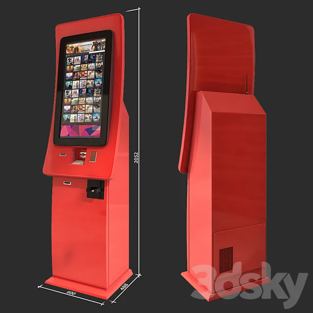 Vending machine for movie tickets 3D Model Vending machine for movie tickets 3D Model