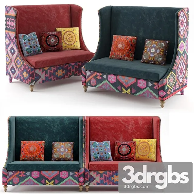 Venice Sofa 1400x850x1350h No Plugin 3D Model Download