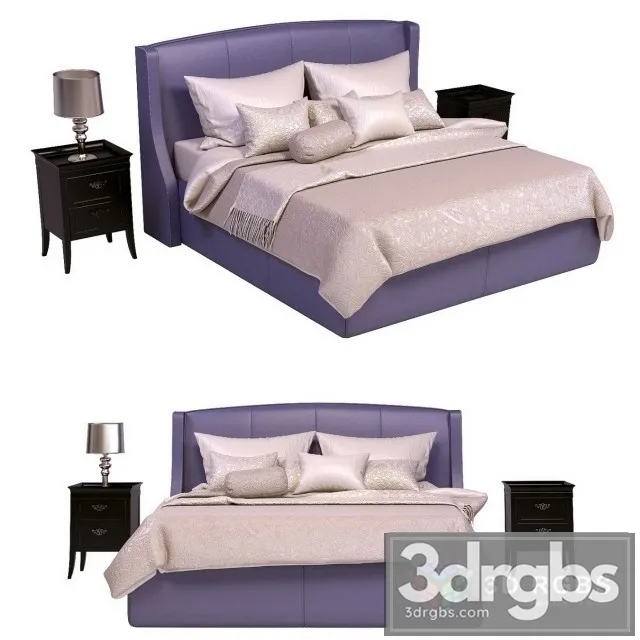 Venice Velvet Bed 3D Model Download
