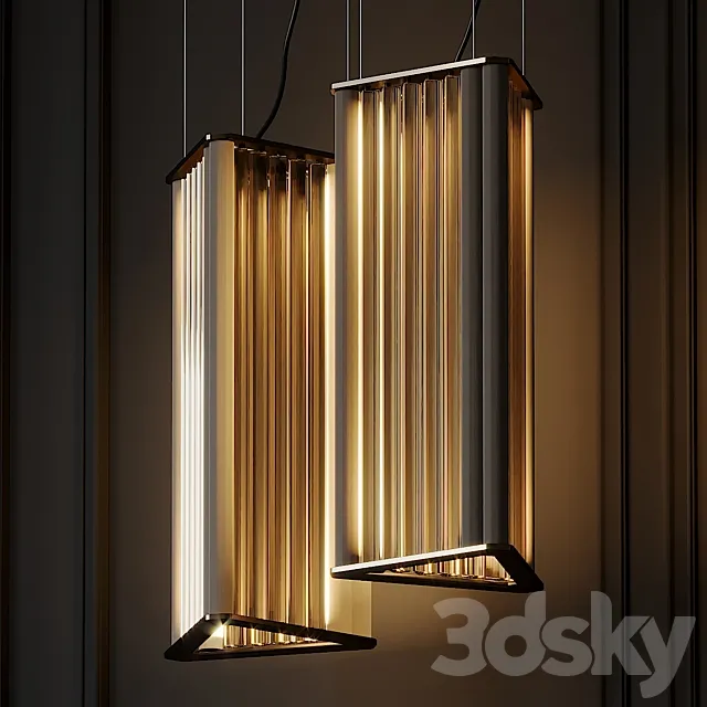 VeniceM Numa Pendant Light in Brass and Glass by Massimo Tonetto 3D Model