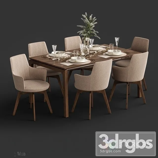 Venjakob Alexia Chair Dining Table ET388 3D Model Download