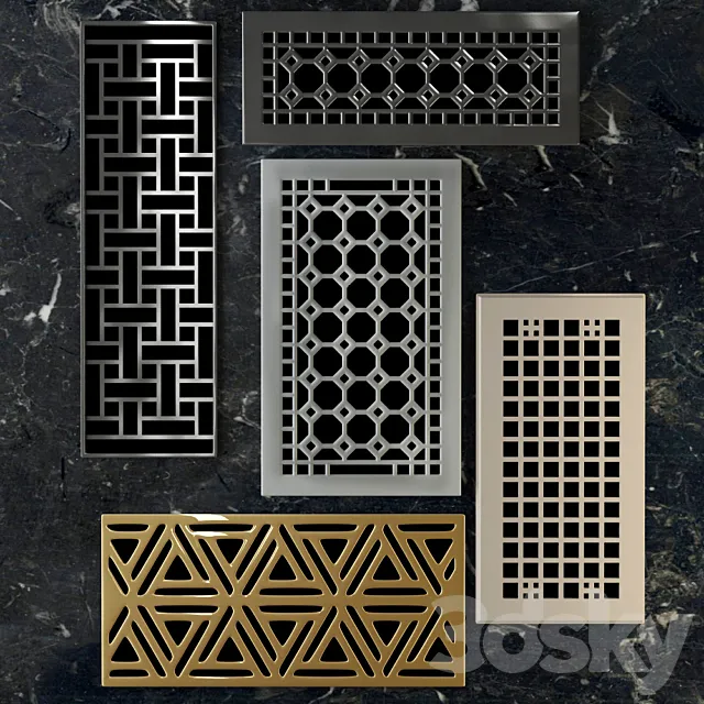 Ventilation grille and radiator 3DModel Ventilation grille and radiator 3DModel